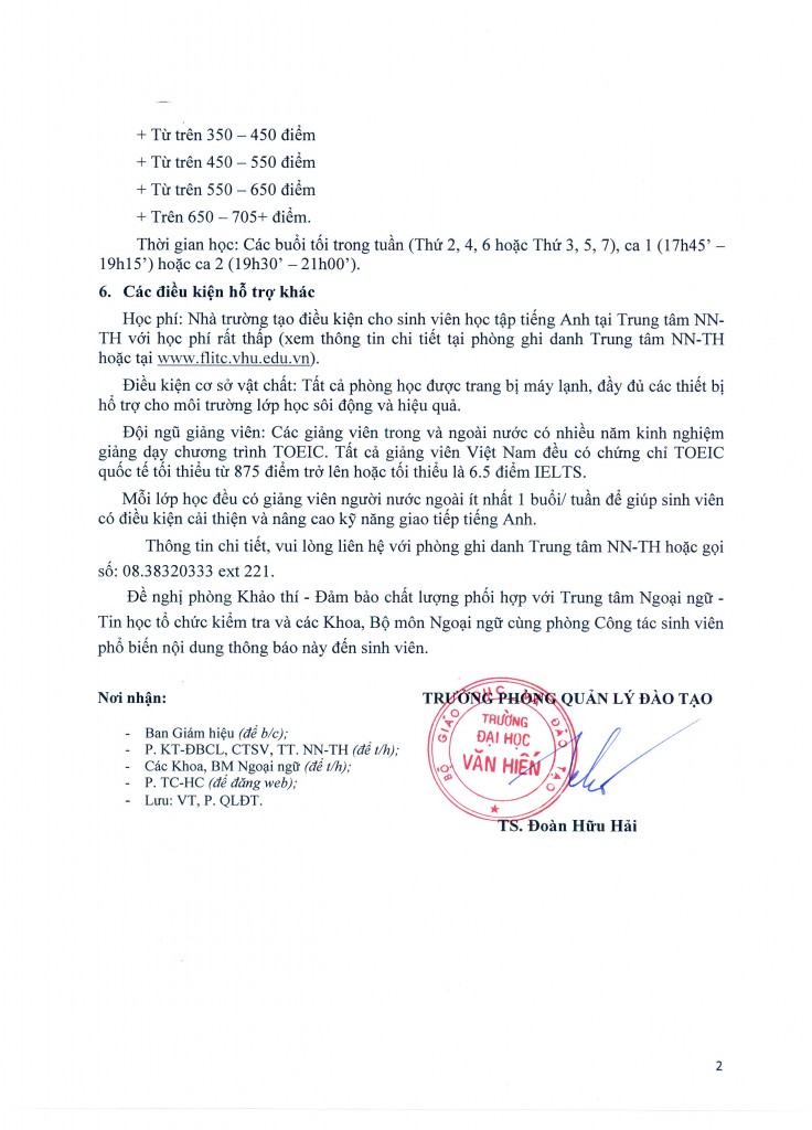 TB 25 vv to chuc kiem tra nang luc tieng Anh va xep lop Toeic_Page_2