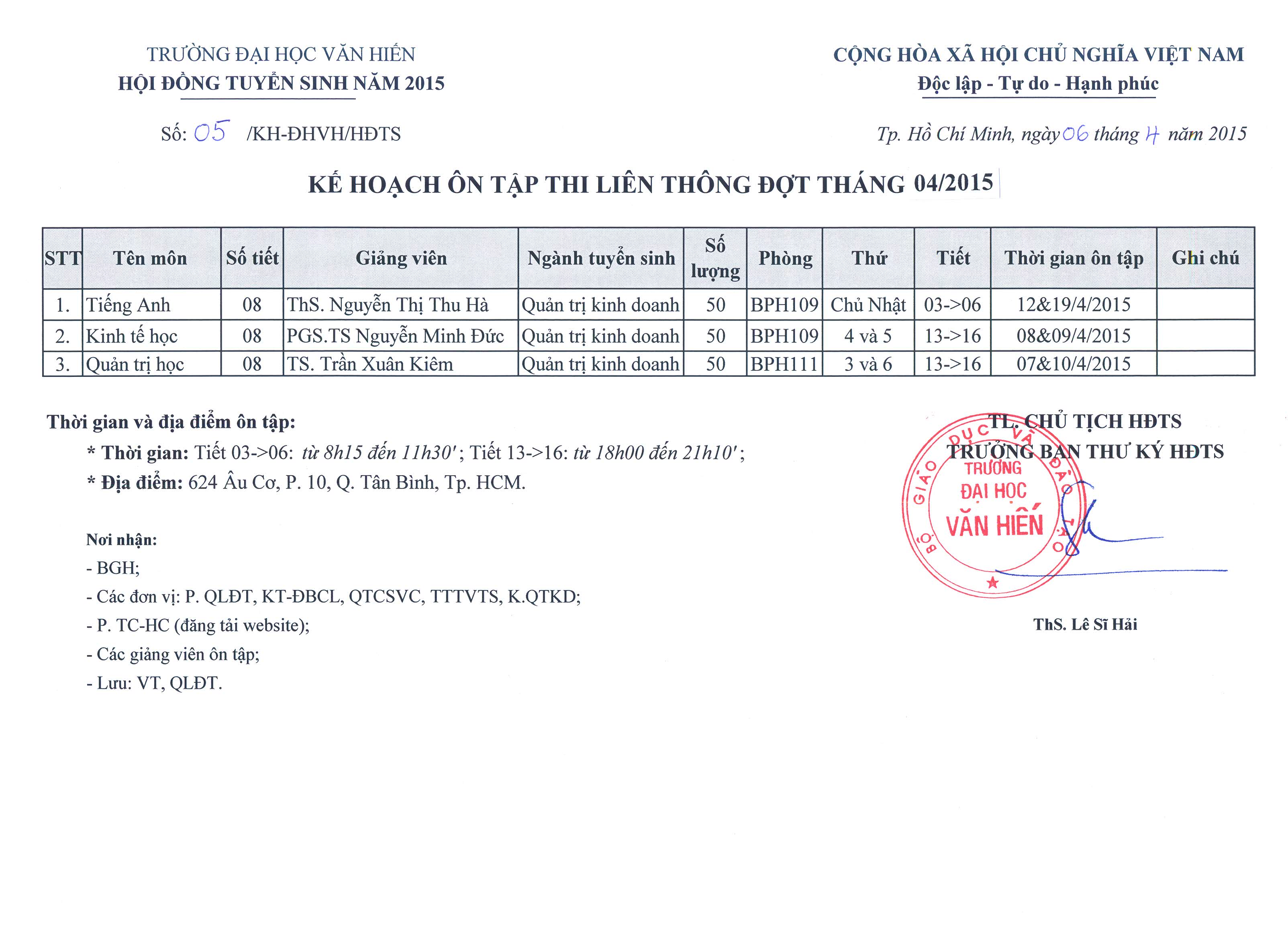 KH 05 vv on tap thi lien thong dot thang 04 2015