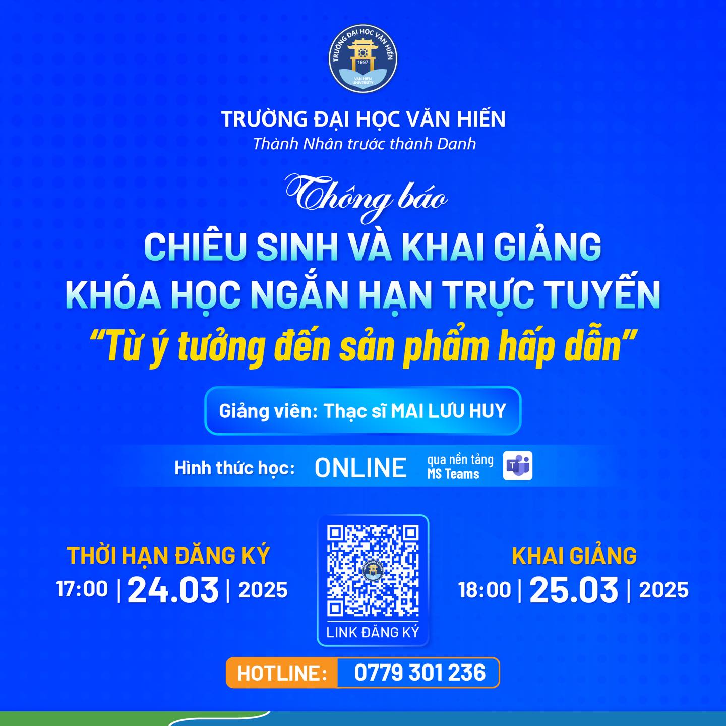 Chiêu sinh khóa học ngắn hạn #1.2025: từ ý tưởng đến sản phẩm hấp dẫn