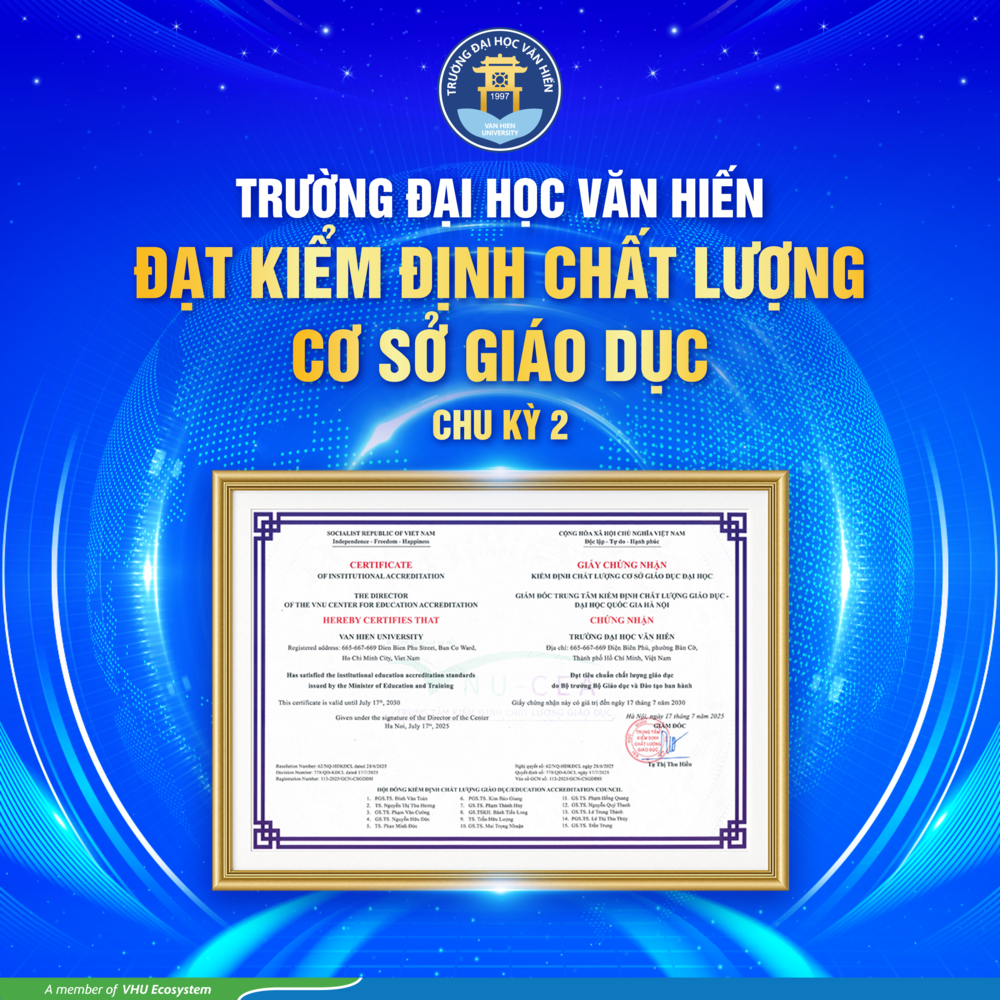 Đại học Văn Hiến nhận giấy chứng nhận đạt kiểm định chất lượng cơ sở giáo dục – chu kỳ 2
